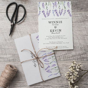 Country Lavender Wreath Wedding Invitation