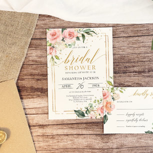 Boho bluhs pink floral gold signature drinks sign