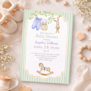 Invitation baby shower with charming designs.