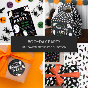 Spooky Bats & Ghosts Halloween Party Thank You Classic Round Sticker