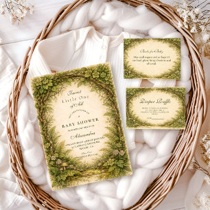 Forest Greenery Storybook Diapper Raffle Enclosure Card