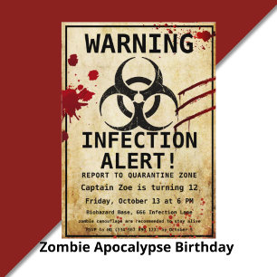 Zombie Apocalypse Birthday   Halloween Biohazard Napkin