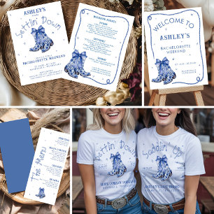 Western Chinoiserie Saddlin Up Bachelorette Party  Beach Towel