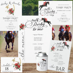 Modern Race Horse Derby & Drinks Party Equestrian Can Cooler