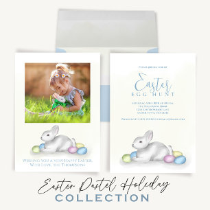 Simple Pastel Happy Easter Bunny Cute Classic Cushion