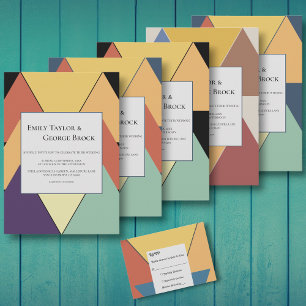 Elegant Colourful Geometric Stylish Modern Wedding Invitation