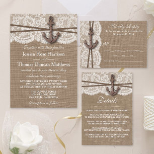 The Rustic Nautical Anchor Wedding Collection Invitation