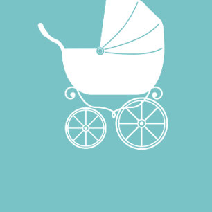 Vintage Carriage Baby Shower Cute Blue Boy Invitation