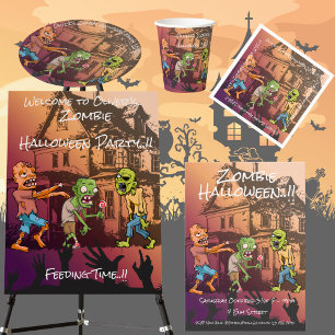 Kids Zombie Halloween Paper Plate
