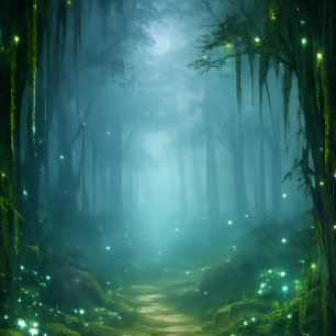 Moonlight Forest Bioluminesence RSVP Card