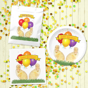 Ducklings Balloons Children's Birthday Party Invitation