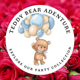 Teddy Bear Boy Baby Shower -White Napkin