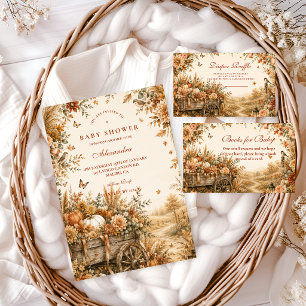 Rustic Boho Pumpkin Baby Shower Invitation