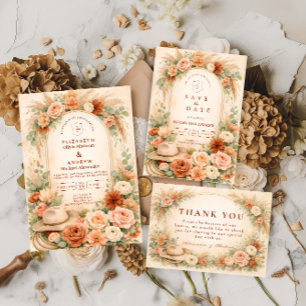 Blush Floral Arch Wedding Invitation