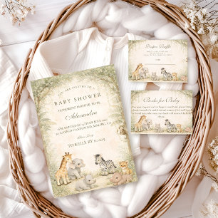 Safari Jungle Animals Baby Shower Napkin