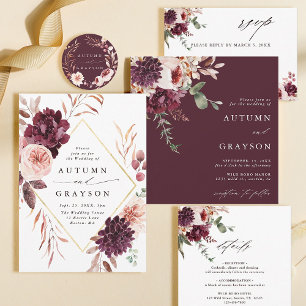 Autumn Romance Floral Wreath Wedding Burgundy  Classic Round Sticker