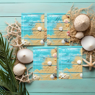 Rustic Turquoise Summer Beach Wedding Invitation