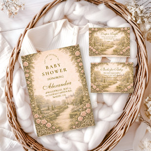 Romantic Garden Estate Diapper Raffle  Enclosure Card