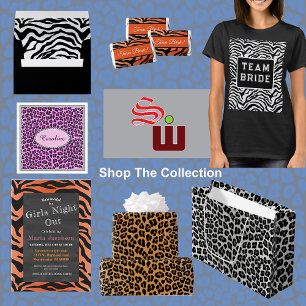 Black and white zebra striped print thank you card