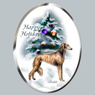 Saluki Christmas Gifts Holiday Card
