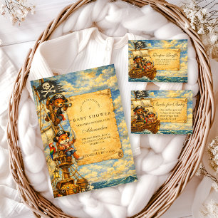 Pirate Adventure Storybook Baby Shower Invitation