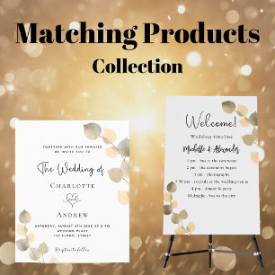 Budget silver eucalyptus golden elegant wedding