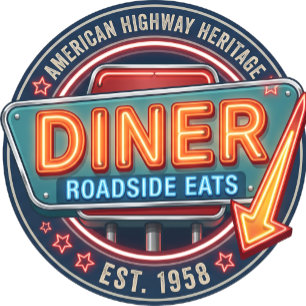 Vintage Roadside Diner American Highway Men's T-Sh T-Shirt