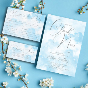 Modern Cloud Nine Dreamy Pastel Blue Bridal Shower Napkin