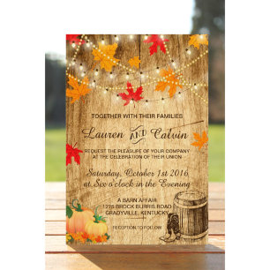 Fall wedding invitation for a rustic wedding