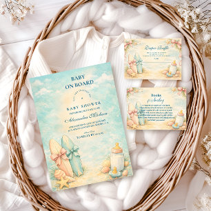 Little Surfer Baby Shower Diapper Raffle Enclosure Card