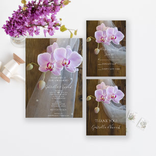 Rustic Orchid Elegance Country Barn Wedding RSVP