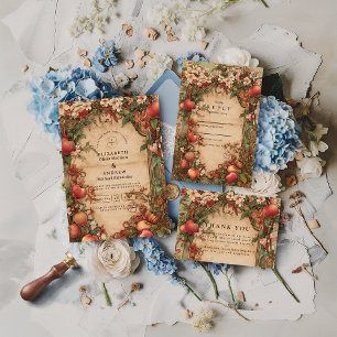 Vintage Orchard Botanical Wedding Invitation