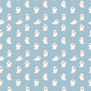 Spooky Cute Ghosts Blue Halloween Wrapping Paper