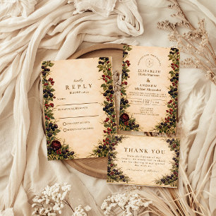 Autumn Berry Botanical Wedding Invitation