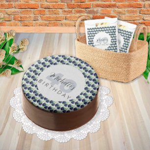 Purple Blueberries Watercolor Hand-painted Wrapping Paper