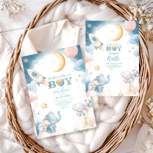 Dreamy Houston We Have A Boy Outer Space  Invitation
