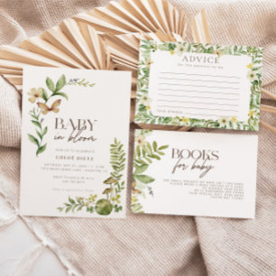 Wild Botanical Rustic Books for Baby Enclosure Card