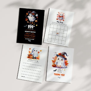 "A Little Boo is on the Way" Halloween Baby Shower Thank You Card