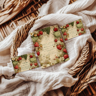 Strawberry Meadow Vintage Bridal Shower Thank You Card