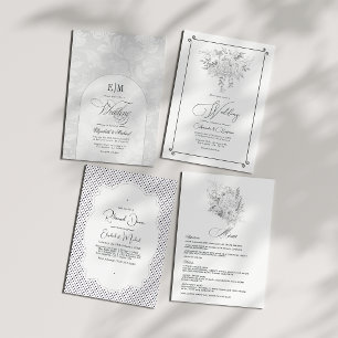 Vintage Lace Floral Wedding QR Code Invitation