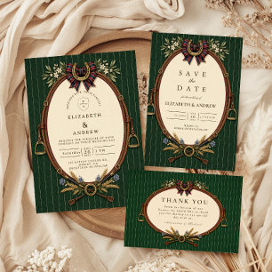 Timeless Equestrian Estate Wedding Thank You Card