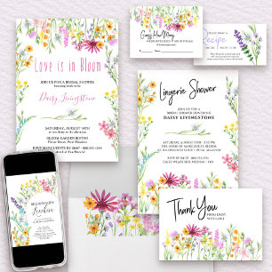 Wildflower Meadow Love is in Bloom Bridal Shower Invitation