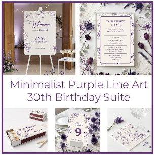 Thirty Flirty Thriving Purple Floral Classic Round Sticker