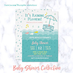 Cute Ocean Hearts Whimsical Baby Shower Invitation