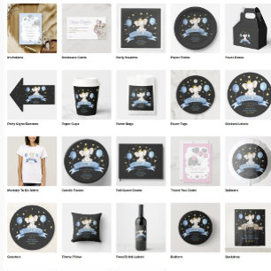 black baby shower stars balloon elephant backdrop tapestry