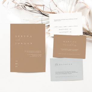 Elegant Minimalist Ivory Wedding Details on Back Invitation