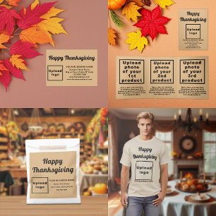 Thanksgiving Business Light Brown Background Favour Bags