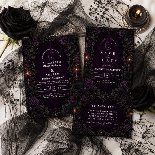 Enchanted Purple Goth Wedding Save The Date