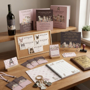 Pink Pet Cat Sitting Pet Vet Service Notebook