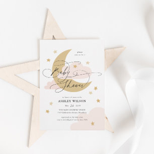 Moon and Stars Pink Blue Diaper Raffle Baby Shower Enclosure Card